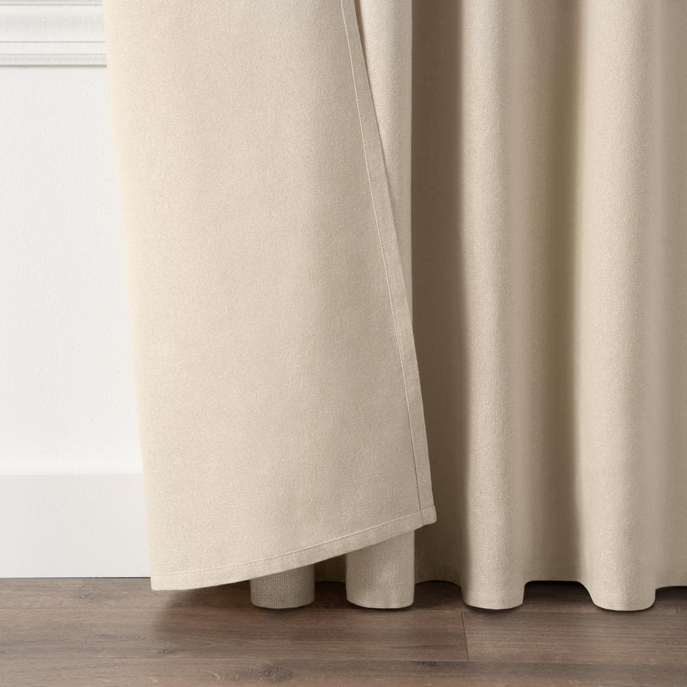 Linen Light-Filtering Curtain Panel with Fringe Valance, 50 x 95