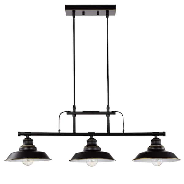 Tatahance 3-Light Matte Black Pendant Design Pendant Light with Metal ...