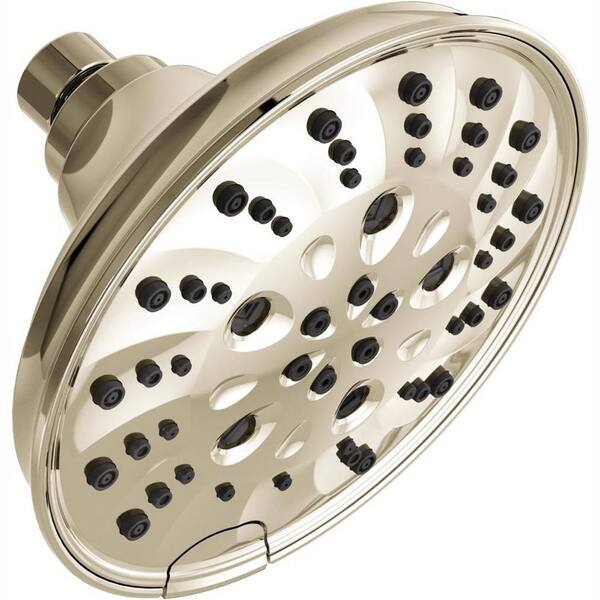 Delta Pivotal 5-Spray H2OKinetic 6 in. Fixed Shower Head in Polished Nickel