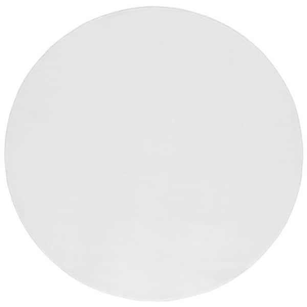 Loft Ivory 6 ft. x 6 ft. Machine Washable Modern Solid Round Area Rug