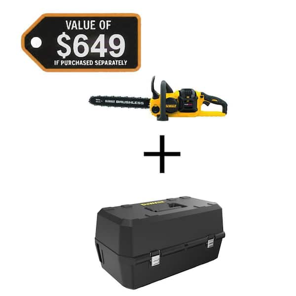 FLEXVOLT 60V MAX 16 in. Brushless Cordless Chainsaw Kit with (1) 2.0 Ah Battery and Charger w/Chainsaw Carry Case