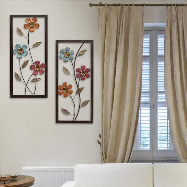 Stratton Home Decor Floral Panel Metal Wall Decor