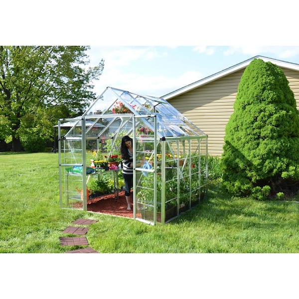 Snap and Grow 8 ft. x 8 ft. Silver/Clear Polycarbonate DIY Greenhouse Kit