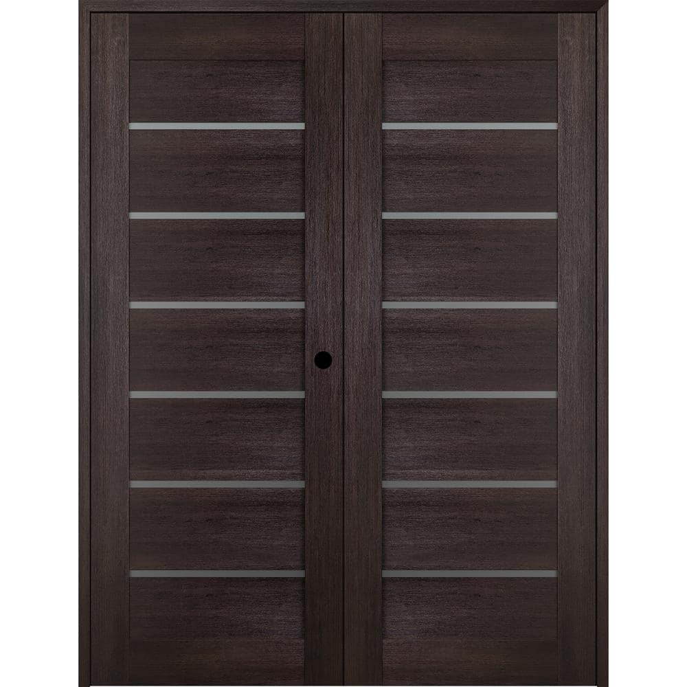 "Vona 07-02 60"" x 95.25"" Left Hand Active 8-Lite Frosted Glass Veralinga Oak Wood Composite Double Prehung French Door" price history on PriceWatchPro