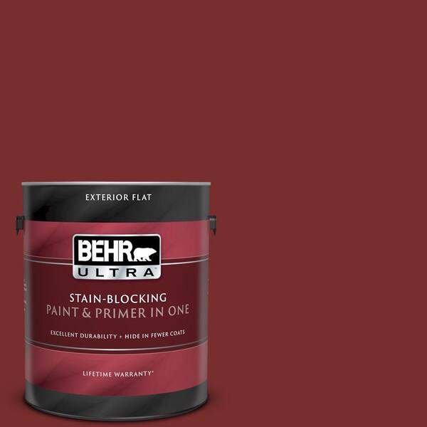 BEHR ULTRA 1 gal. #UL120-22 Red Pepper Flat Exterior Paint and Primer in One