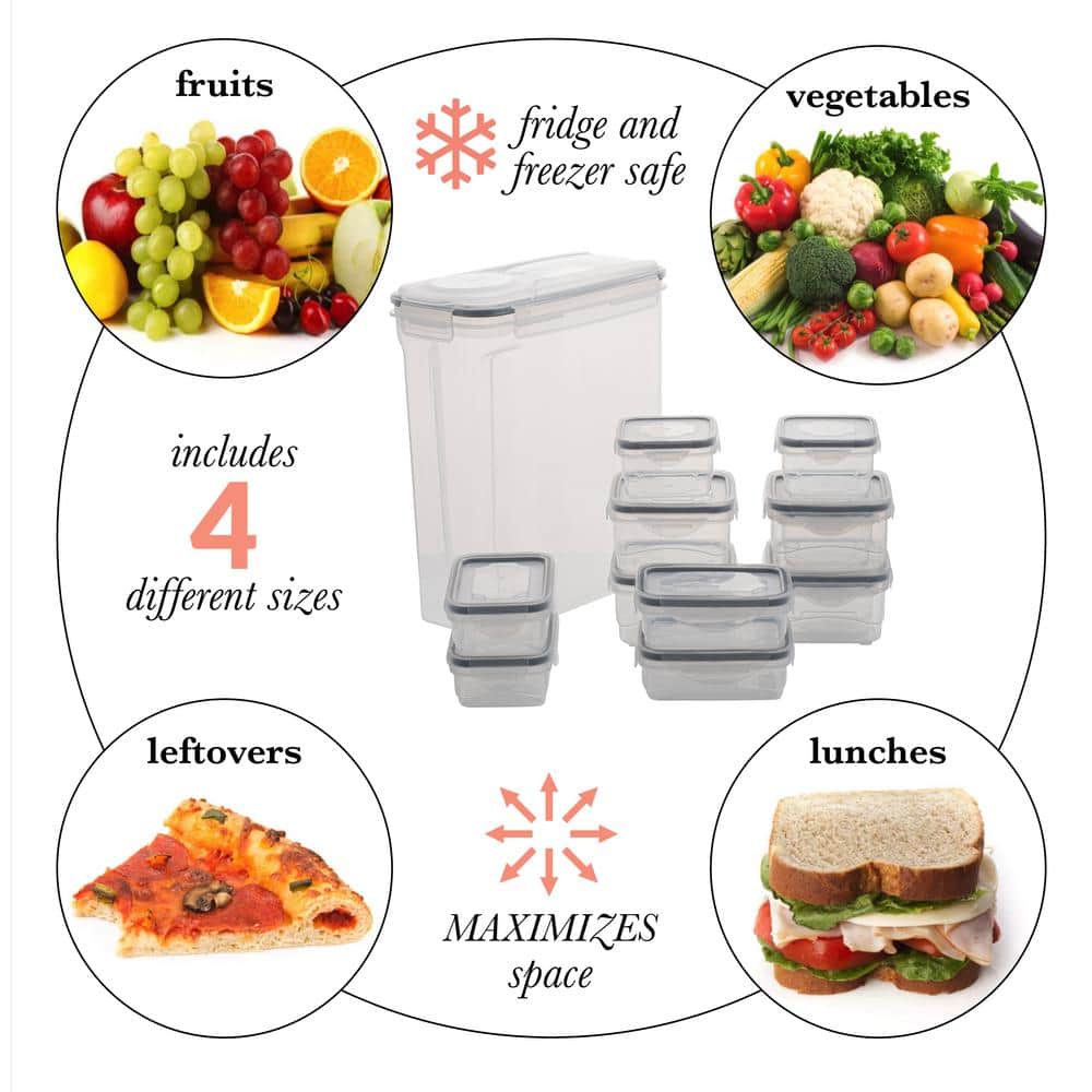 Clear BPA-Free Plastic Airtight Food Storage Container Set