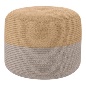 20 in. x 16 in. Gray Spiral Cylinder Pouf