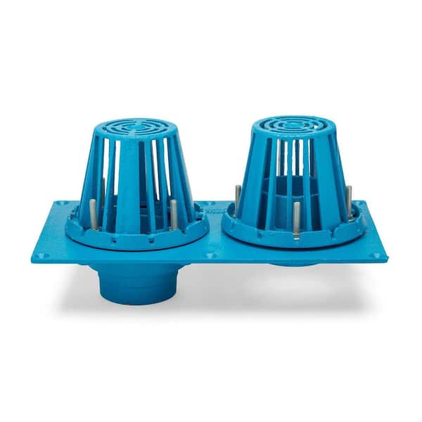 Dura-Coated Cast Iron Combination Roof Drain And Overflow
