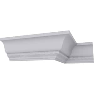 SAMPLE - 3-3/8 in. x 12 in. x 3-3/4 in. Polyurethane Theia Bead and Barrel Crown Moulding