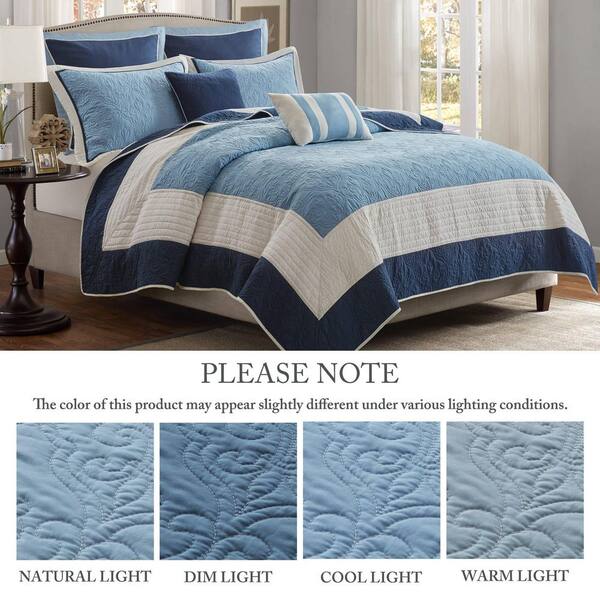 Madison Park Danville 7-Piece Navy Microfiber Full/Queen