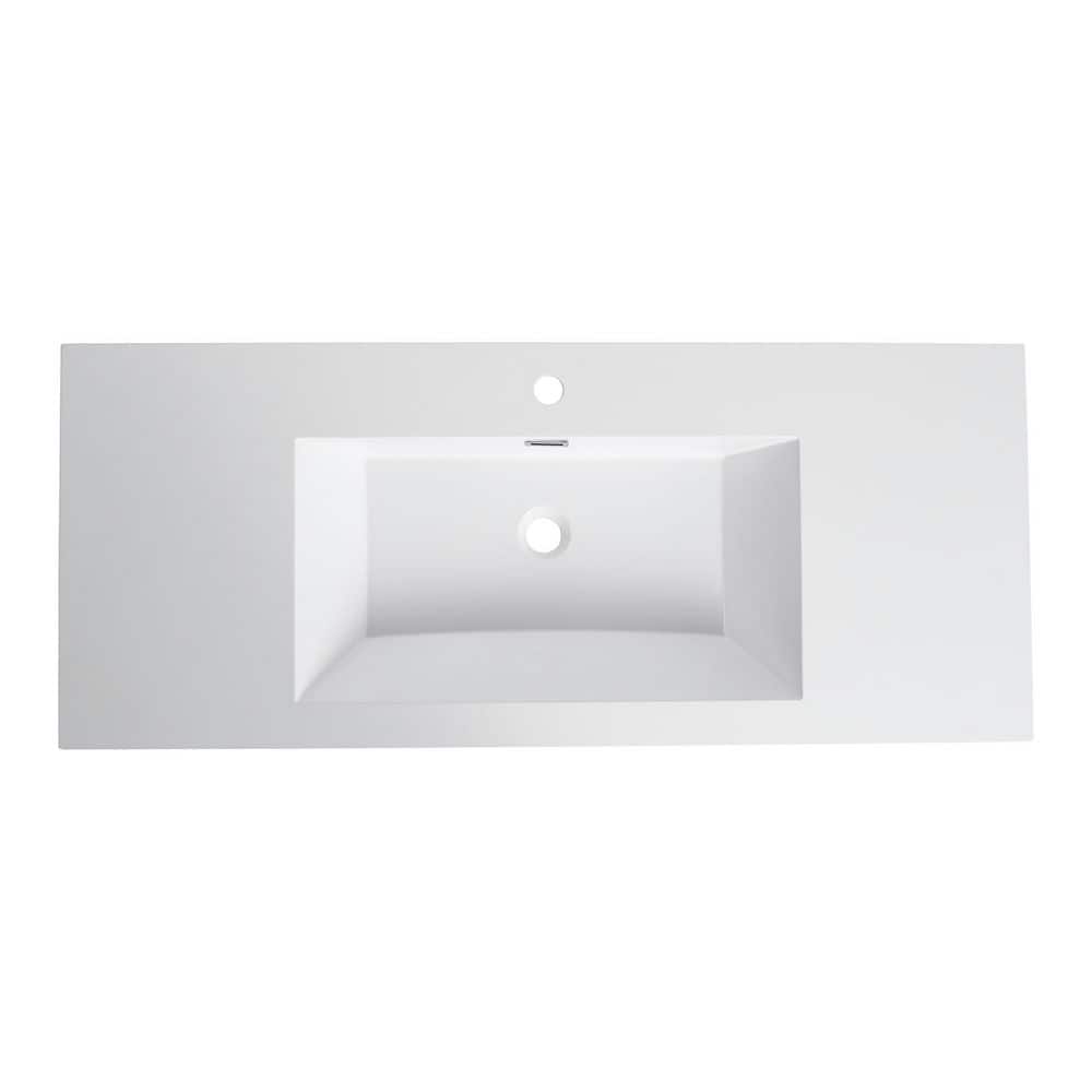 47.25 in. Drop-In Rectangular Resin Bathroom Sink in Gloss White price history on PriceWatchPro