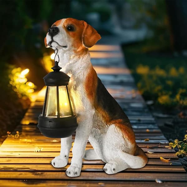 【新品未使用品】LGB BEWARE OF THE DOG タンク　初期 Solar Dog Statue Outdoor Decor-Beagle Dog Statue With Solar Lights