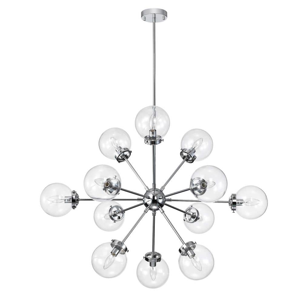 Masakee 39.4 in. 12-Light Indoor Chrome Finish Chandelier price history on PriceWatchPro