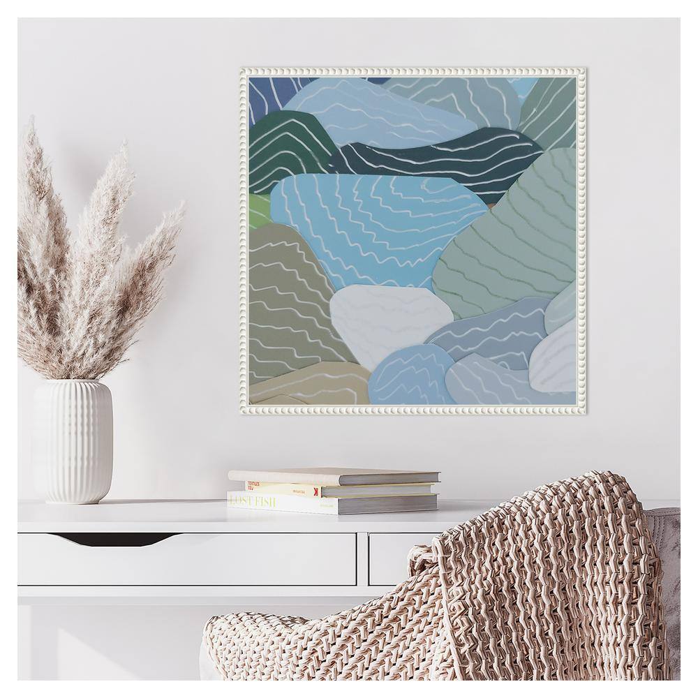 22"x22" Sylvie White Framed Abstract Landscape Canvas Art
