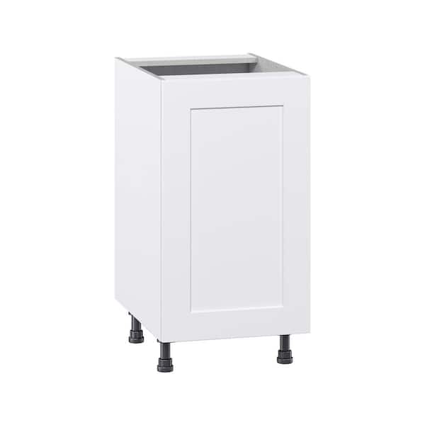 J COLLECTION Roseland 18 in. W x 24 in. D x 34.5 in. H Assembled Shaker Full Height Door Base Kitchen Cabinet in Warm White