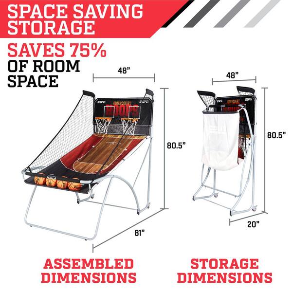 ESPN EZ-Fold 2-Player Basketball Game with Authentic PC Backboard 