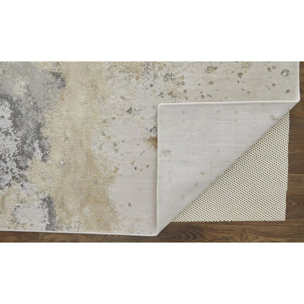 Gray and Ivory 9 ft. x 12 ft. Abstract Area Rug