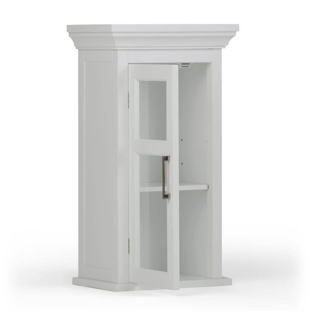 Pure White Rubberwood Single Door Wall Cabinet