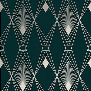 NEXT Deco Geometric Teal Removable Non-Woven Paste the Wall Wallpaper