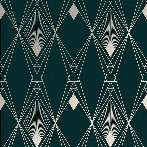 Graham & Brown NEXT Deco Geometric Teal Removable Non-Woven Paste the Wall Wallpaper