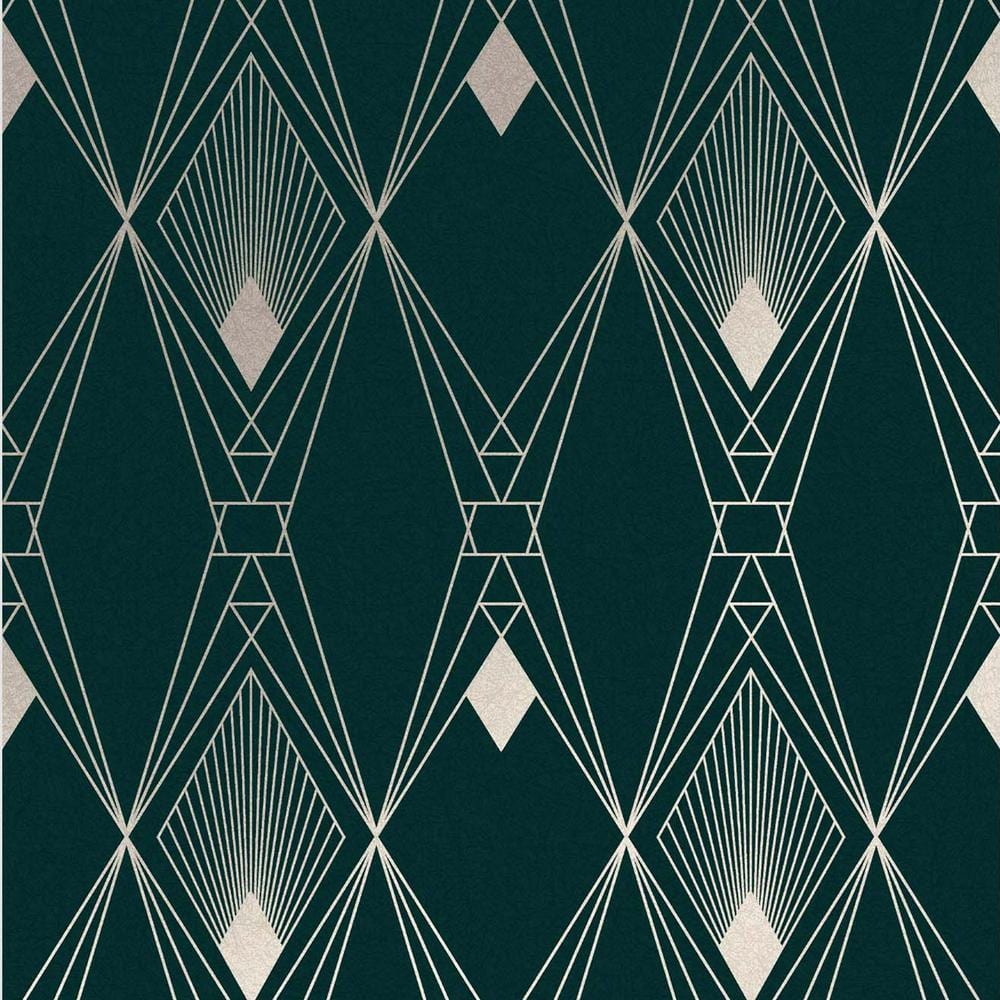 Graham & Brown Deco Geometric Teal Blue Removable Wallpaper Sample 11831594  - The Home Depot
