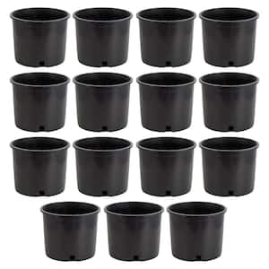 11 in. W x 21 in. H 5 Gal. Premium Nursery Black Plastic Planter Garden Grow Pots (Set of 15)