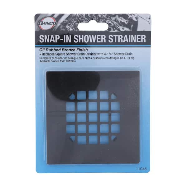 Square Snap-In Shower Drain Cover in Chrome - Danco