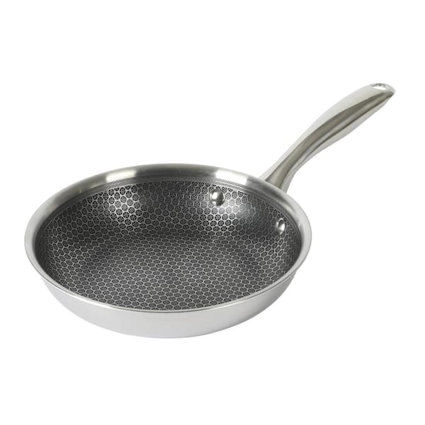 Modessa 8 in. Nonstick Triply Stainless Steel Frying Pan in Silver