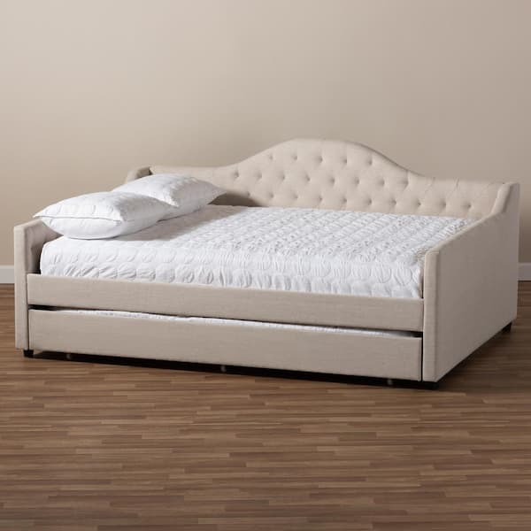 Baxton Studio Eliza Light Beige Trundle Daybed 147 8717 HD The