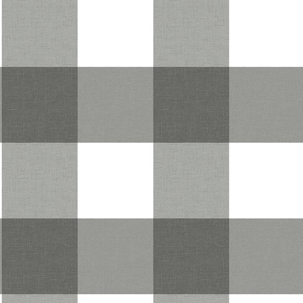 Chesapeake Amos Black Gingham Strippable Roll (Covers 56.4 sq. ft.)