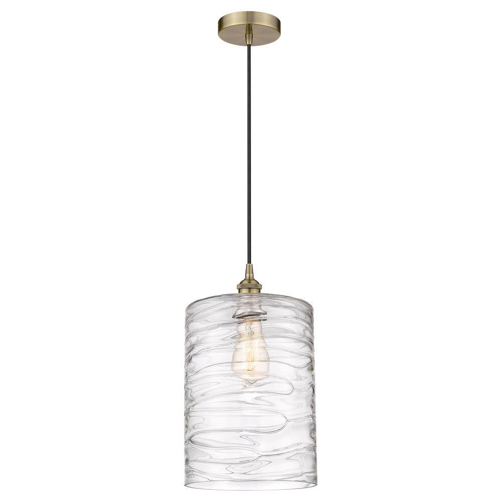 Cobbleskill 60-Watt 1-Light Antique Brass Standard Mini Pendant Light with Clear Glass Shade, No Bulbs Included price history on PriceWatchPro