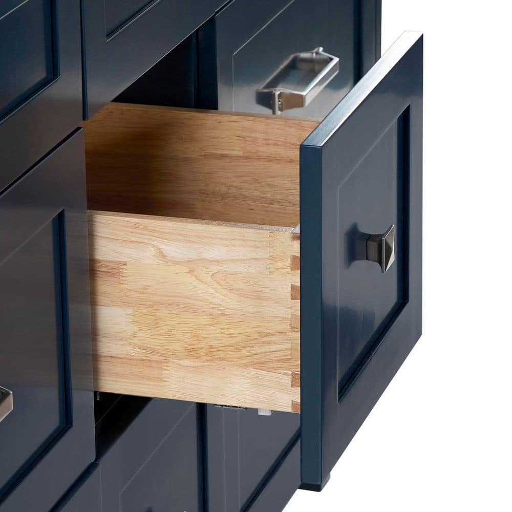 Midnight Blue 60" Double Freestanding Wood Vanity Cabinet