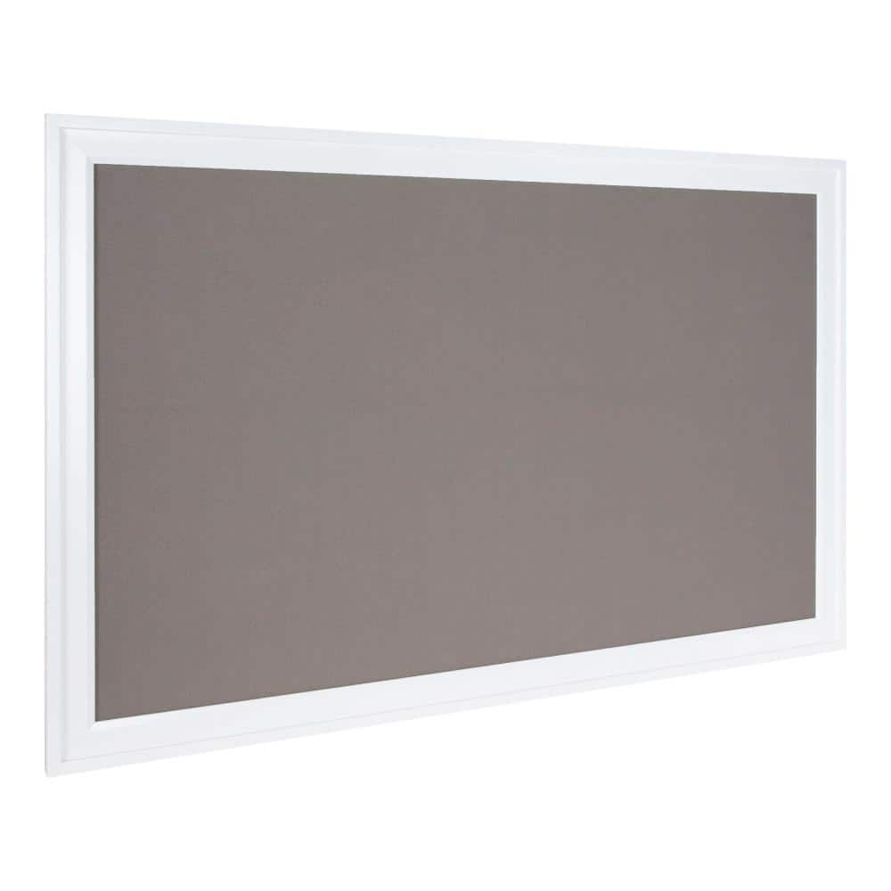DesignOvation Bosc White Fabric Pinboard Memo Board 217401 - The Home Depot