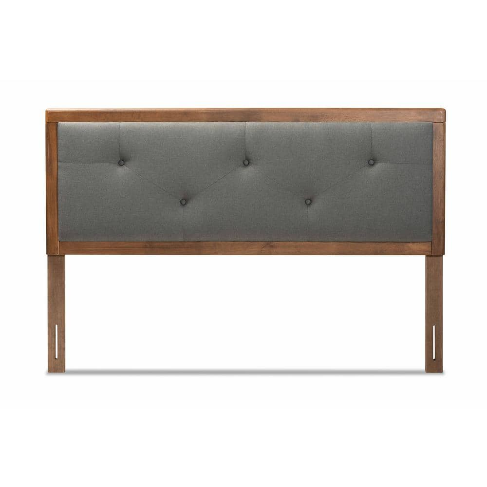 Baxton Studio Abner Dark Grey and Walnut Brown Full Headboard 191