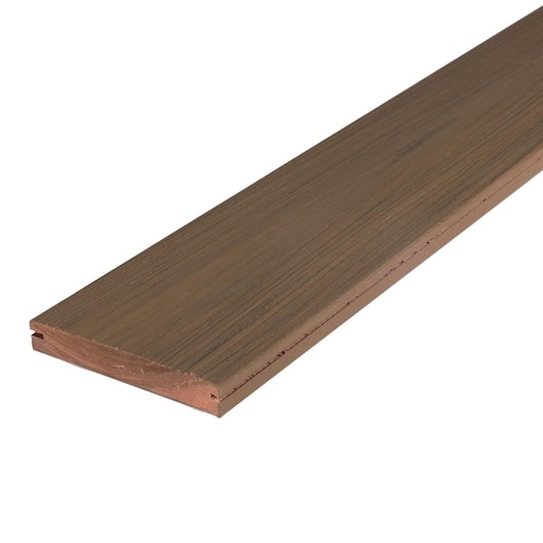 Summit 1 in. x 5-1/2 in. x 12 in. Boulder Slotted Composite Deck Board Sample