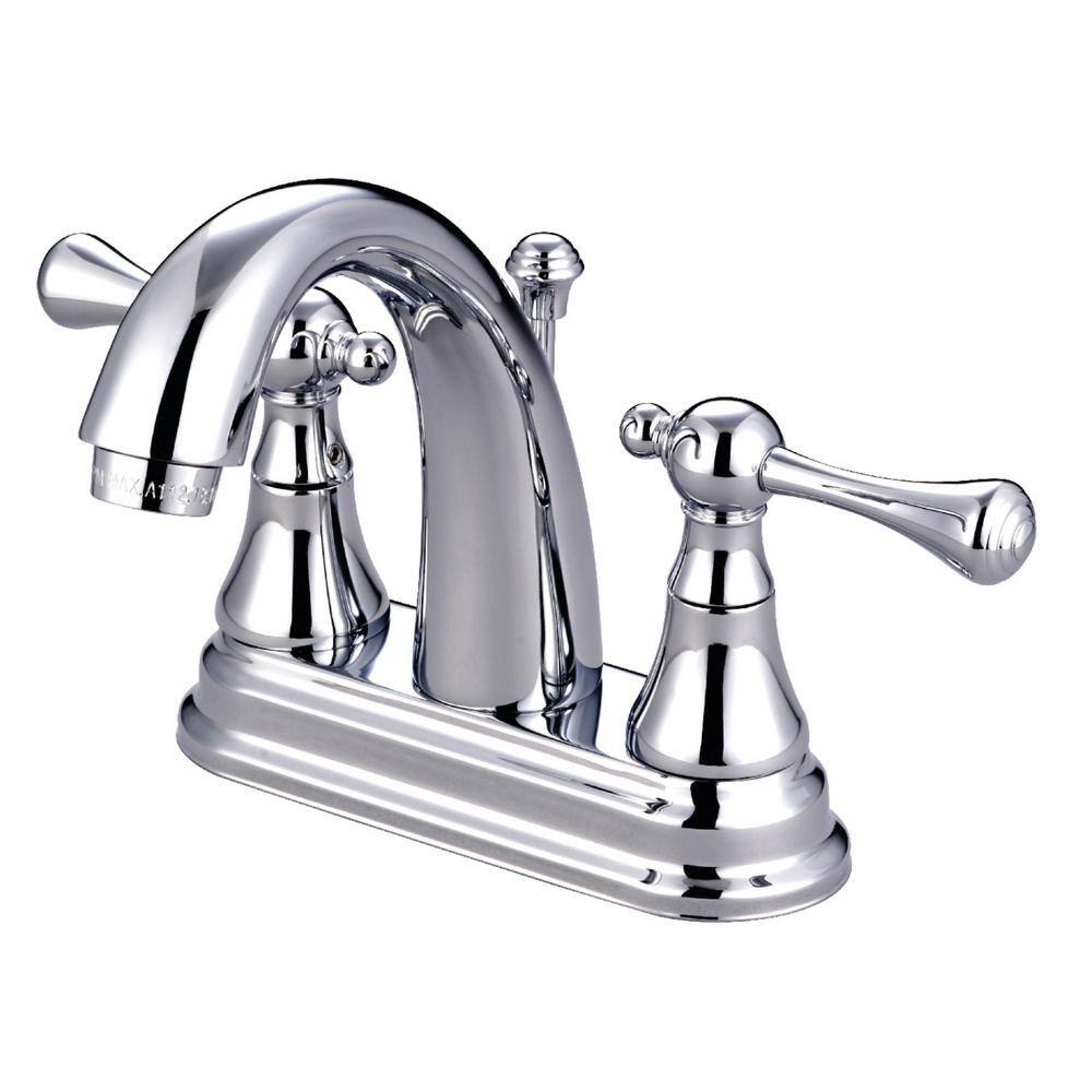 Kingston Brass English Vintage 4 in. Centerset 2-Handle Bathroom Faucet in  Chrome HKS7611BL