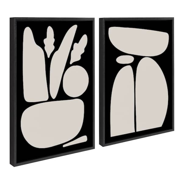 Sylvie Zen Botanical Rock by the Creative Bunch Studio 2-Piece Framed Art Print 18 in. x 24 in.
