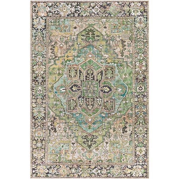 Rhene Dark Green 4 ft. x 6 ft. Indoor Area Rug