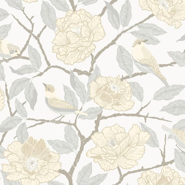 A-Street Prints Bernadina Light Yellow Rosebush Non-Pasted Non-Woven Paper Wallpaper