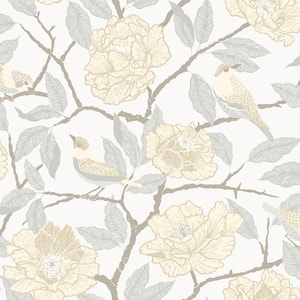 Bernadina Light Yellow Rosebush Wallpaper Sample