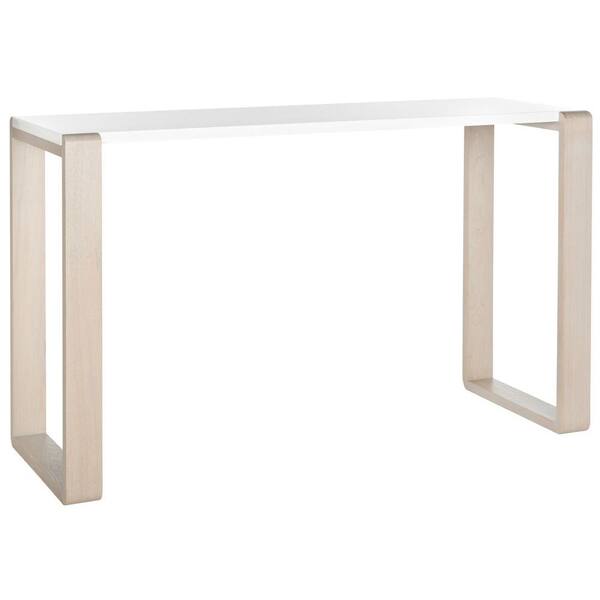 Safavieh Bartholomew 51 In White Gray Standard Rectangle Wood Console Table Fox4209b The Home Depot Standard Rectangle Wood Console Table, Modern White Lacquer Console Table
