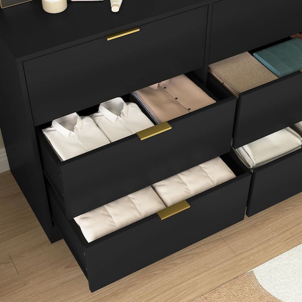 black ikea 6 drawer dresser MALM chest of drawers, black-brown/mirror glass, 40x123 cm Wood 2. Oak Park Black Dresser