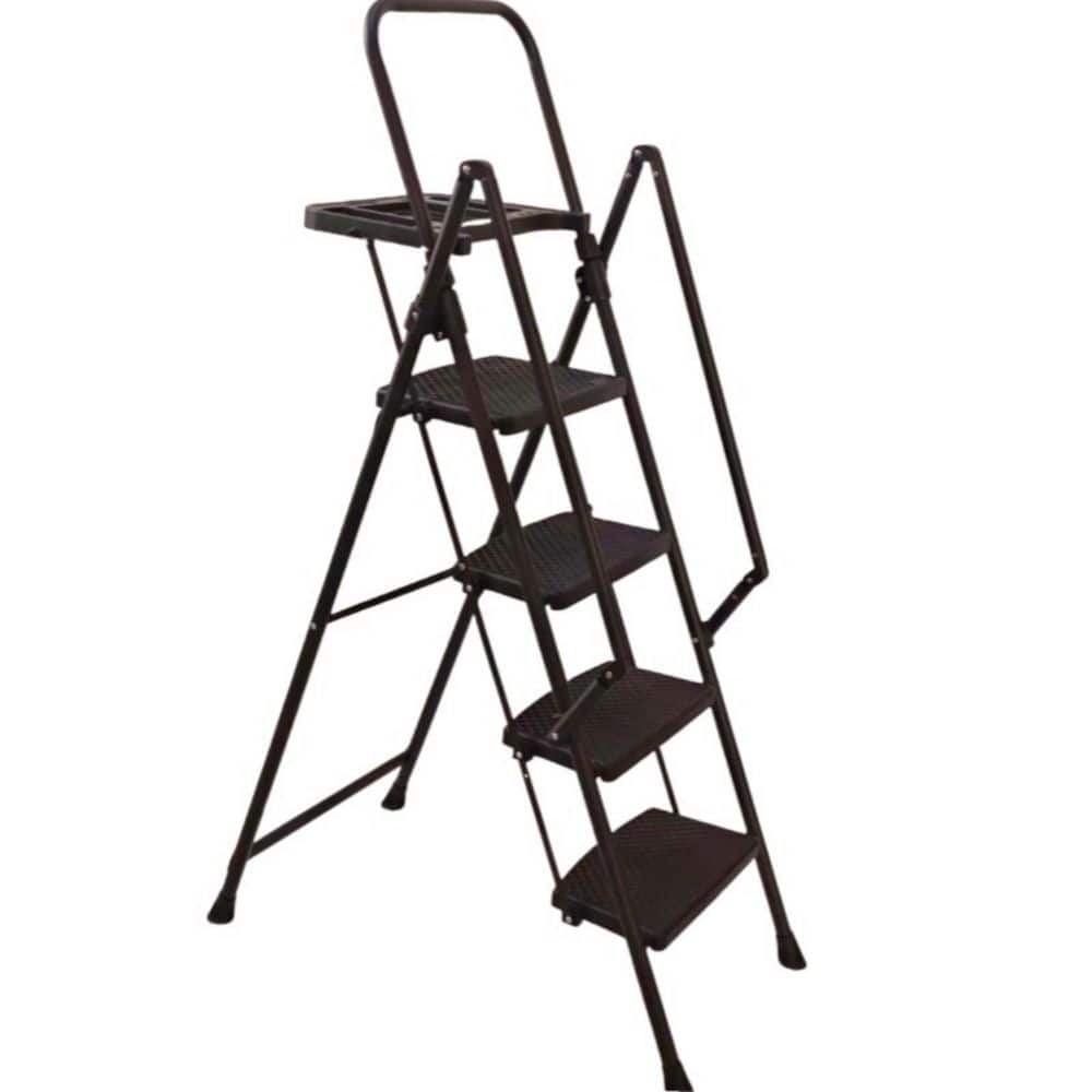 4 Step Ladder, Folding Step Stool with Non-Slip Wide Pedals, Soft Handle, Non-Slip Feet, 440 lbs. Capacity Steel Ladder price history on PriceWatchPro