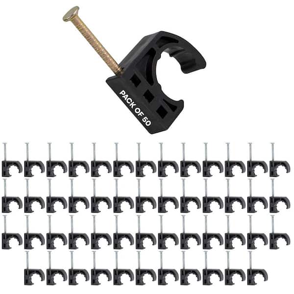 PLUMBFLEX 1/2 in. Half Clamp J-Hook with Nail for PEX Tubing Pipe Support (50-Pack)