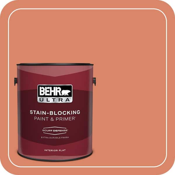 BEHR ULTRA 1 gal. #M180-5 King Salmon Extra Durable Flat Interior Paint & Primer