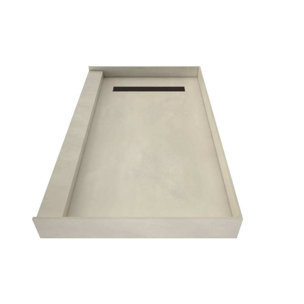 Oil Rubbed Bronze 30" x 60" Single Threshold Shower Base with Designer Grate
