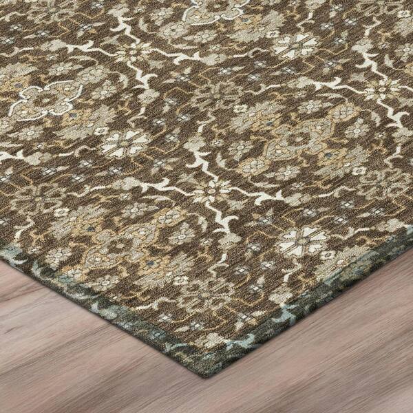 Chantille Machine Washable Indoor/Outdoor Abstract ACN2917 Chocolate 10 ft. x 14 ft. Area Rug