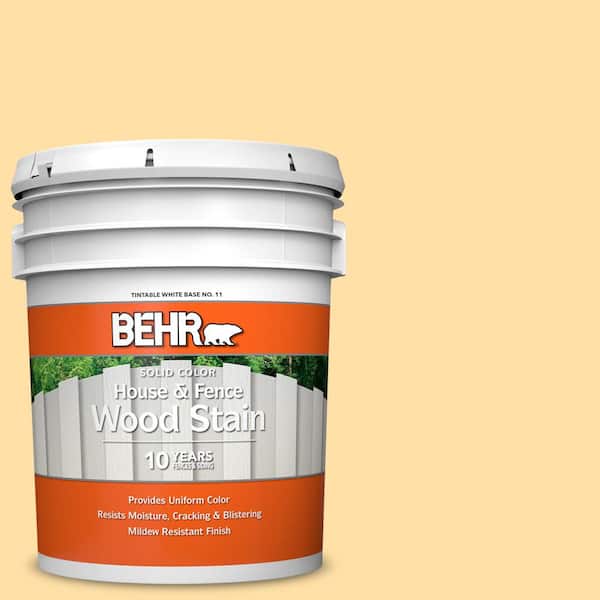 BEHR 5 gal. #310A-3 Manila Tint Solid Color House and Fence Exterior Wood Stain