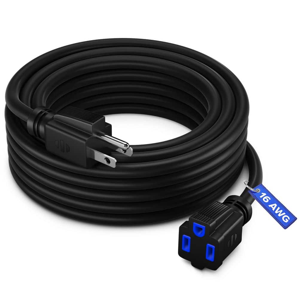 15 ft. 16 / 3 Light Duty Indoor Extension Cord 13 Amps Black with Blue Indicators price history on PriceWatchPro