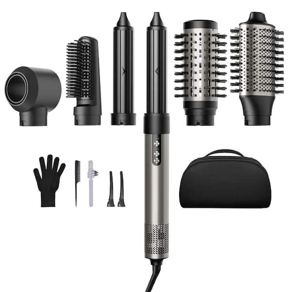 6 in 1 Hair Styler Dryer Brush in Silver with 110,000 RPM High-Speed for Curling, Volumizing, Straightening and Styling